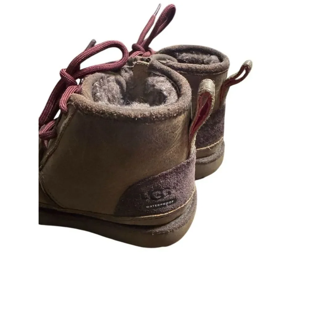 UGG Neumel II Kids Brown Waterproof Shearling Lined Boots
